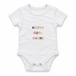 Kişiye Özel Baskılı Bebek Body — Beyaz — ön baskı görünümü