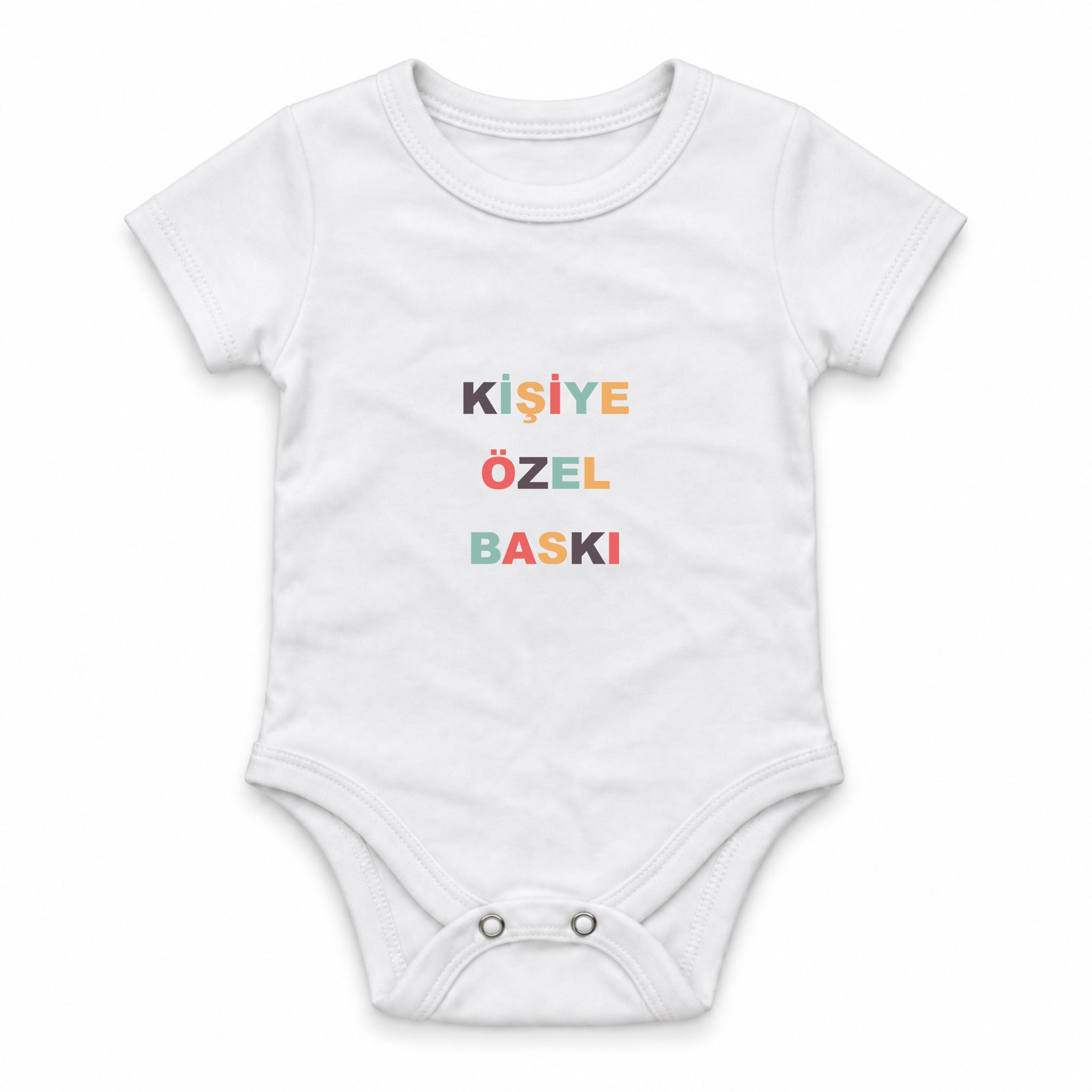 Kişiye Özel Baskılı Bebek Body — Beyaz — ön baskı görünümü