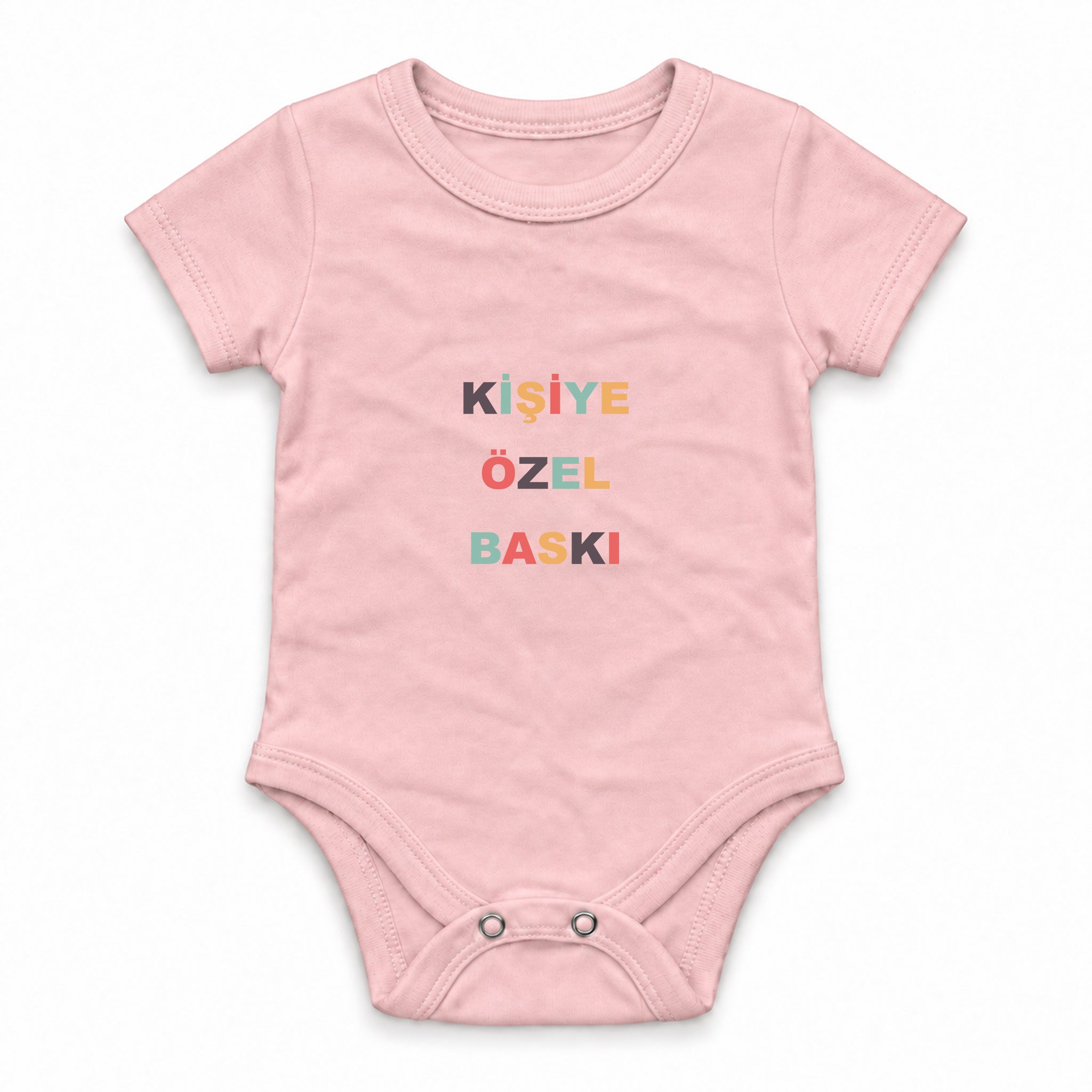 Kişiye Özel Baskılı Bebek Body — Pembe — ön baskı görünümü