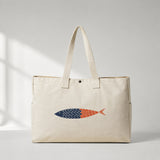 Blue & Orange a Fish Daily Tote Bag