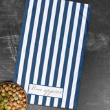 Bon Appétit / Blue Striped Kitchen Towel