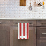 Bon Appétit / Red Striped Kitchen Towel