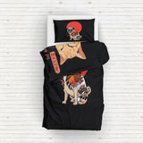 The Pug &amp; Catana Double-Sided Duvet Cover Set