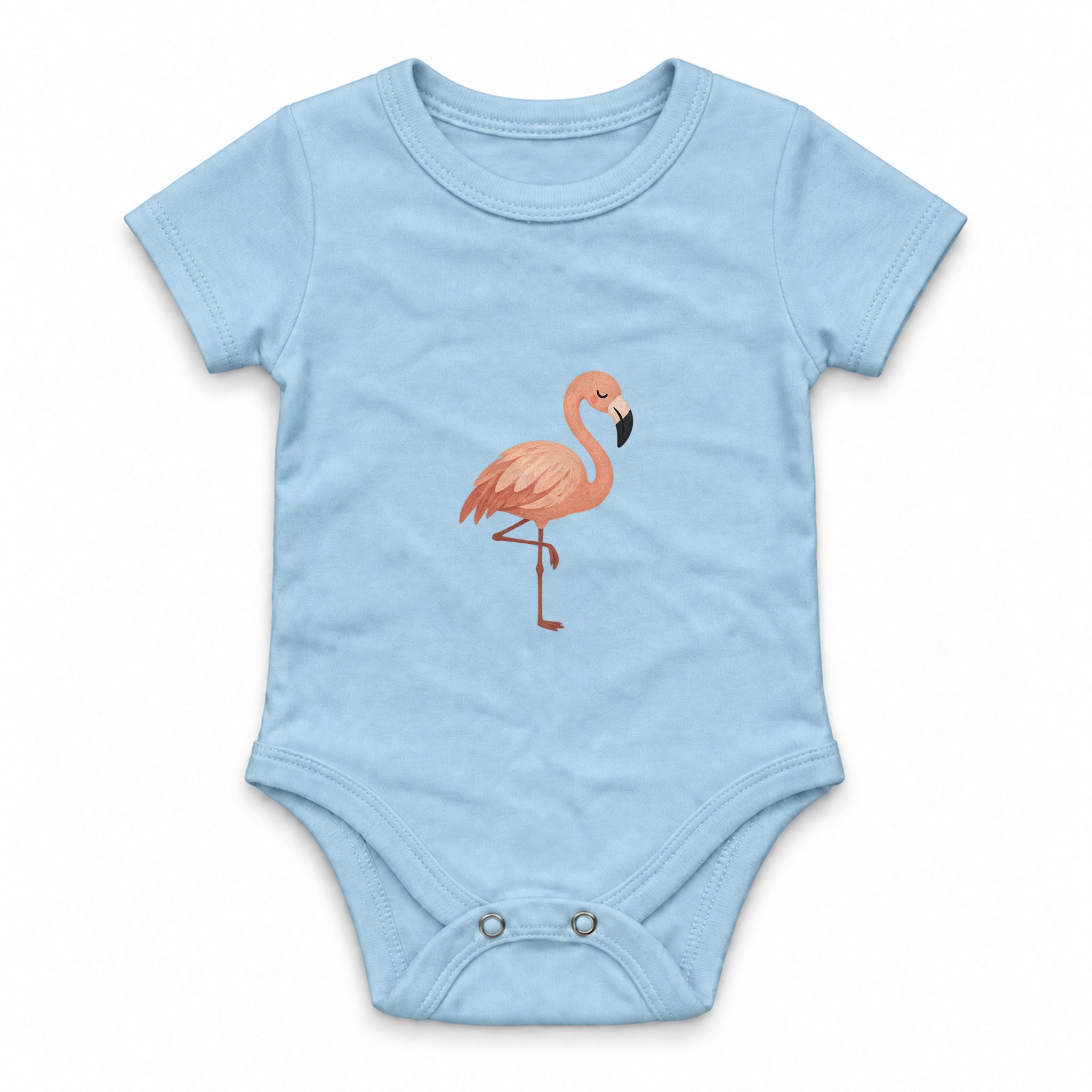 Flamingo balancing on one leg Zıbın — Mavi — ön görünüm