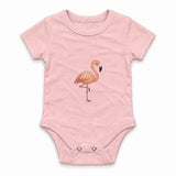 Flamingo balancing on one leg Zıbın — Pembe — ön görünüm