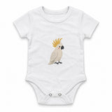 Cockatoo with a cheerful crest Zıbın — Beyaz — ön görünüm
