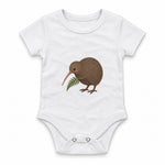 Kiwi bird with a small fern Zıbın — Beyaz — ön görünüm