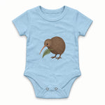 Kiwi bird with a small fern Zıbın — Mavi — ön görünüm