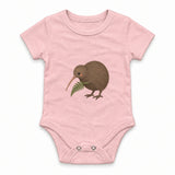 Kiwi bird with a small fern Zıbın — Pembe — ön görünüm