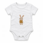 Rabbit in a mustard knitted vest Zıbın — Beyaz — ön görünüm