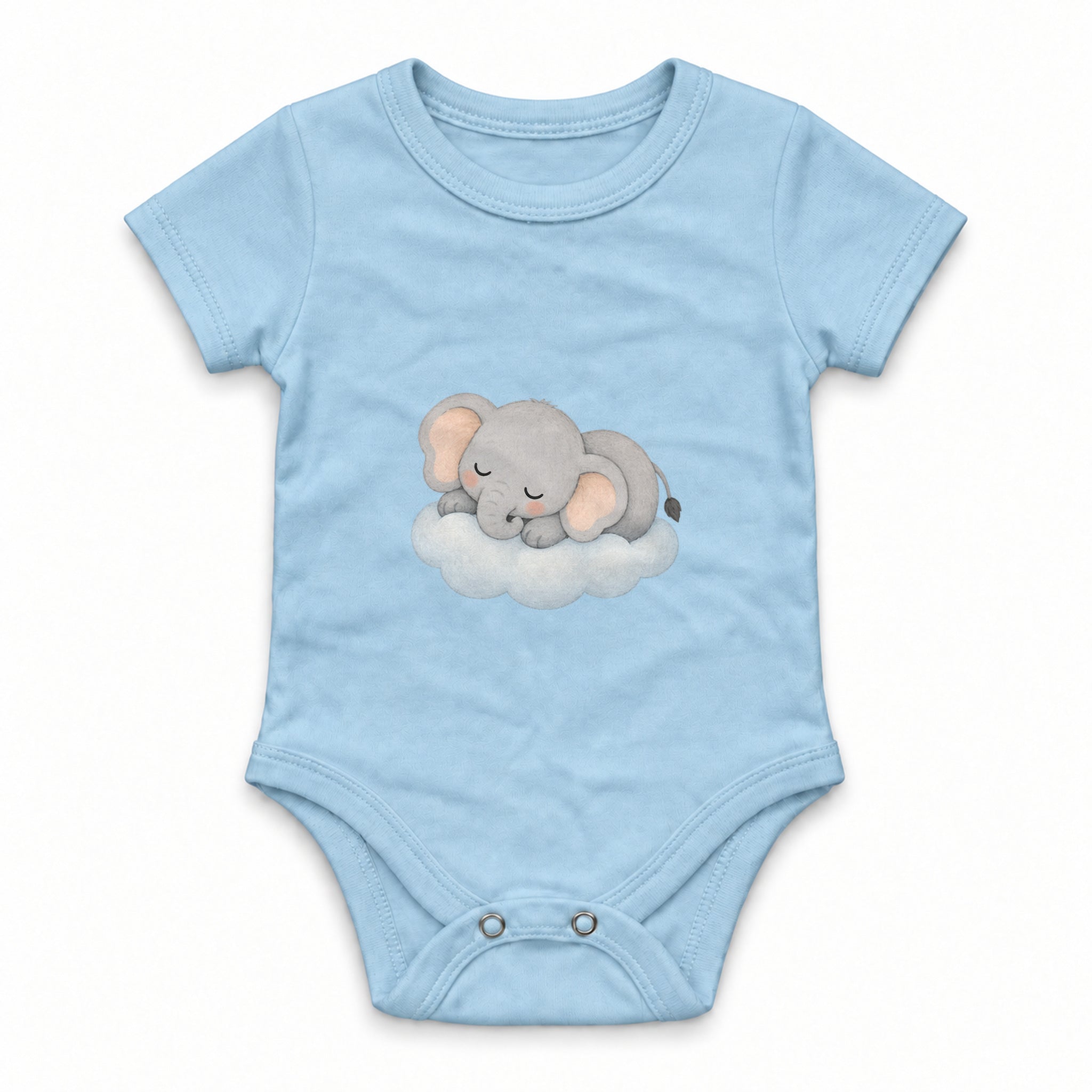 Sleeping elephant on a small cloud Zıbın — Mavi — ön görünüm