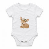 Baby fawn with a small flower crown Zıbın — Beyaz — ön görünüm