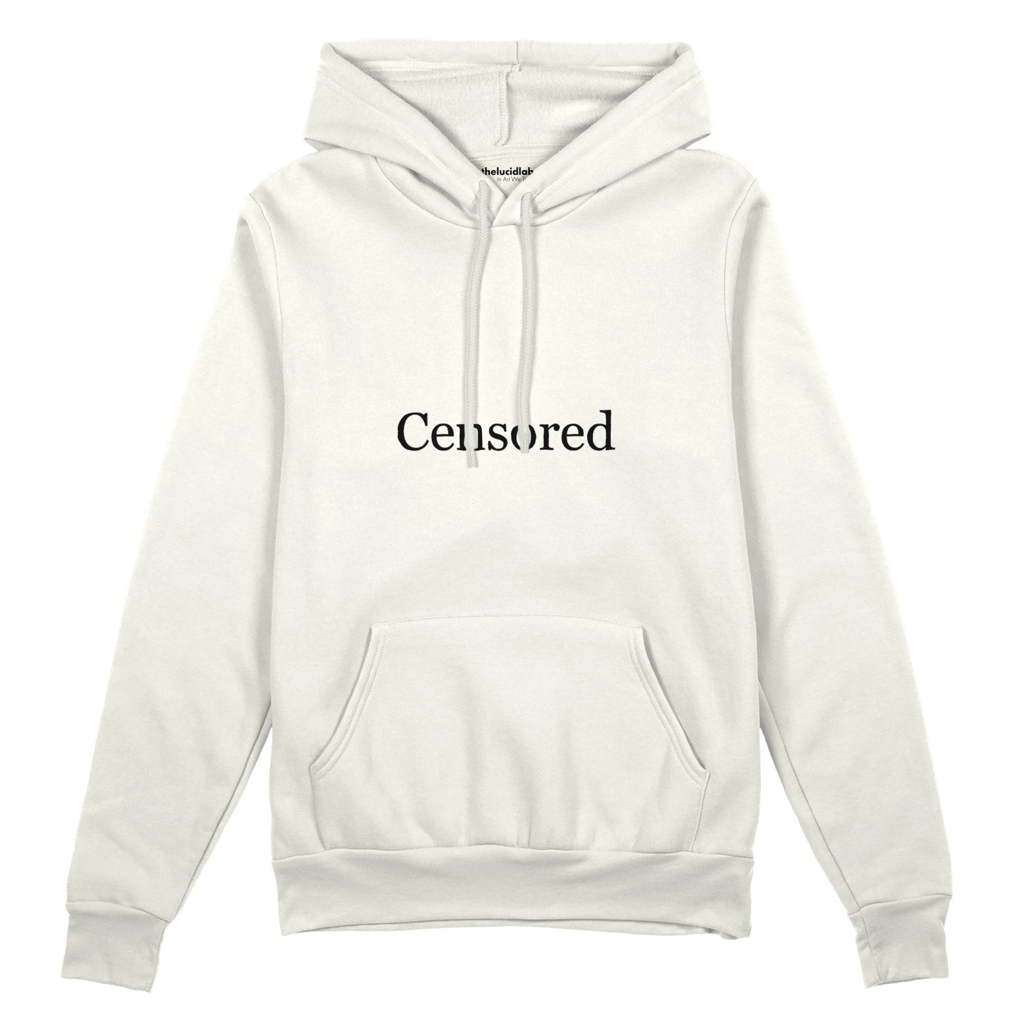 CENSORED Oversize Hoodie – Beyaz – ön görünüm