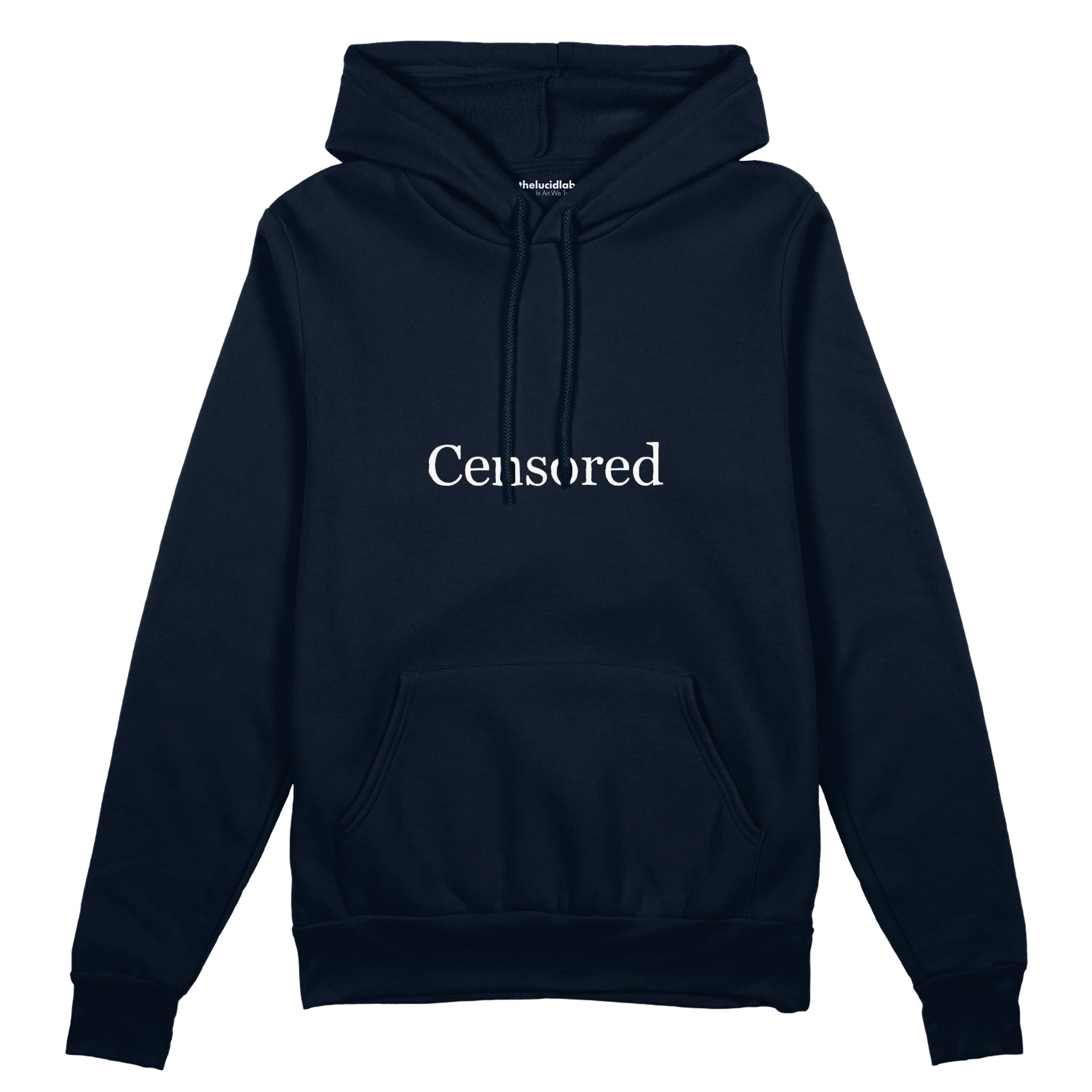 CENSORED Oversize Hoodie – Lacivert – ön görünüm
