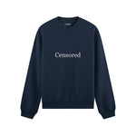 CENSORED Oversize Sweatshirt – Lacivert – ön görünüm