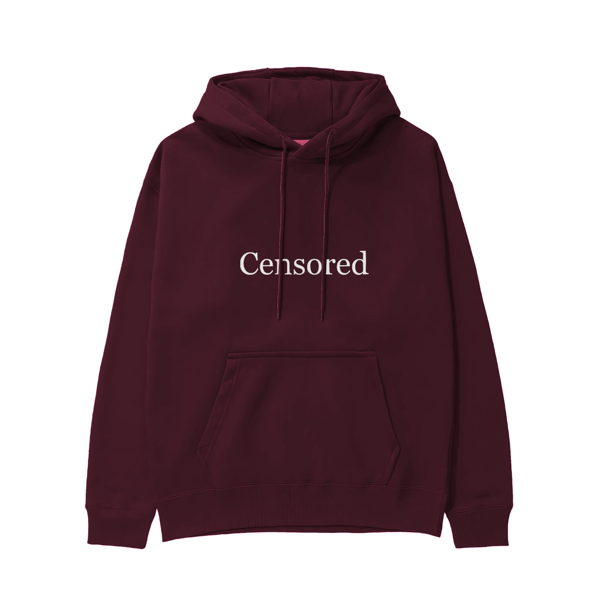 CENSORED Regular Hoodie – Bordo – ön görünüm