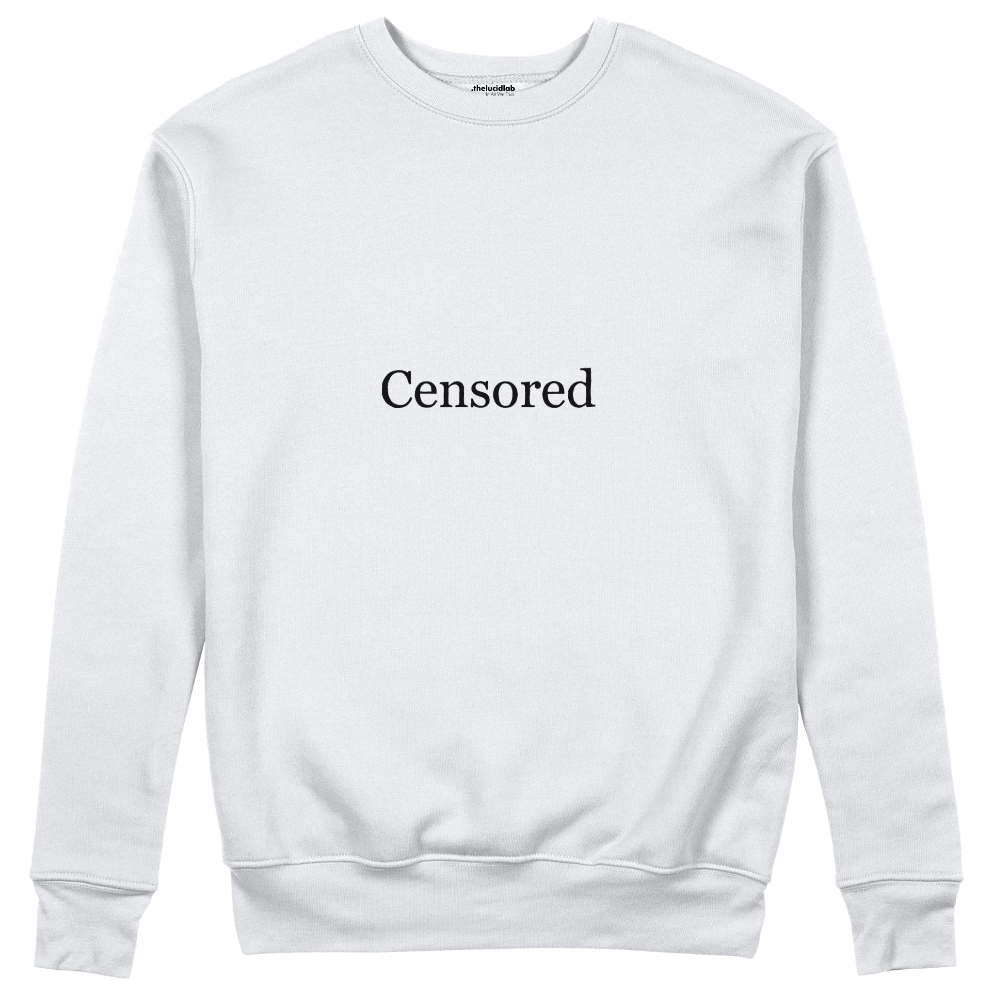 CENSORED Regular Sweatshirt – Beyaz – ön görünüm