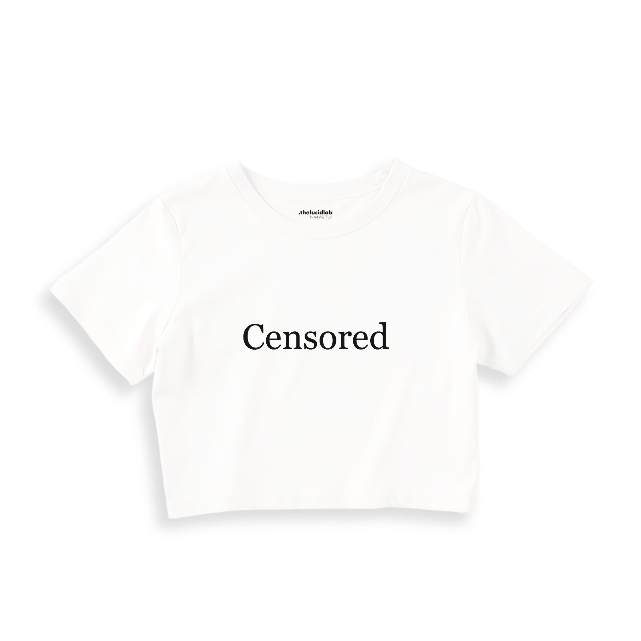 Censored Crop Tişört — Beyaz — ön görünüm