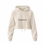 CENSORED crop hoodie – Krem – ön görünüm