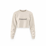 CENSORED crop sweatshirt – Krem – ön görünüm