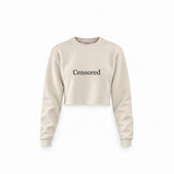 CENSORED crop sweatshirt – Krem – ön görünüm