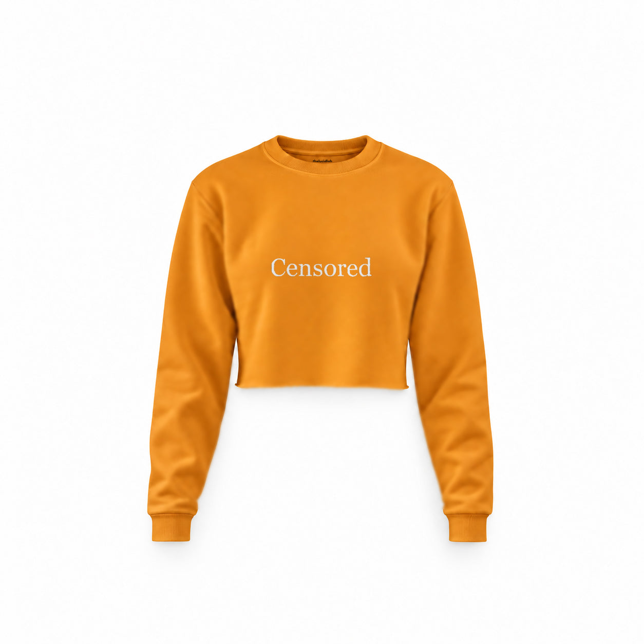 CENSORED crop sweatshirt – Turuncu – ön görünüm