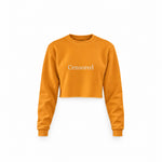 CENSORED crop sweatshirt – Turuncu – ön görünüm