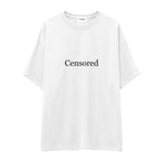 Censored Oversize Tişört — Beyaz — ön görünüm