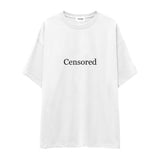 Censored Oversize Tişört — Beyaz — ön görünüm
