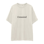 Censored Oversize Tişört — Ekru — ön görünüm