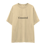 Censored Oversize Tişört — Krem — ön görünüm