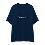 Censored Oversize Tişört — Lacivert — ön görünüm