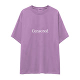 Censored Oversize Tişört — Lila — ön görünüm