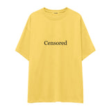 Censored Oversize Tişört — Sarı — ön görünüm