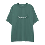 Censored Oversize Tişört — Yeşil — ön görünüm