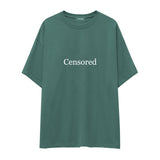 Censored Oversize Tişört — Yeşil — ön görünüm