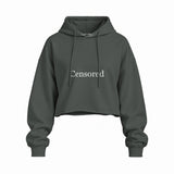 CENSORED oversize crop hoodie – Antrasit – ön görünüm