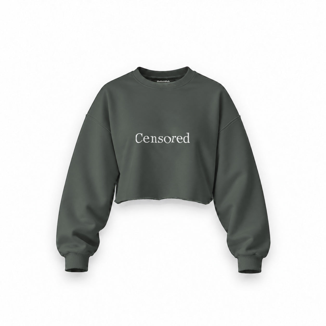 CENSORED oversize crop sweatshirt – Antrasit – ön görünüm