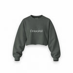 CENSORED oversize crop sweatshirt – Antrasit – ön görünüm