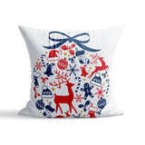 Yılbaşı Süsleri Lacivert Çift Taraflı Kırlent Kılıfı Seti