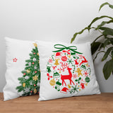 Christmas Ornaments Green Double-Sided Throw Pillow Cover Set