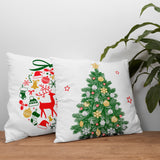 Christmas Ornaments Green Double-Sided Throw Pillow Cover Set