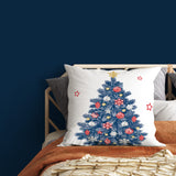 Christmas Ornaments Navy Blue Double-Sided Throw Pillow Cover Set