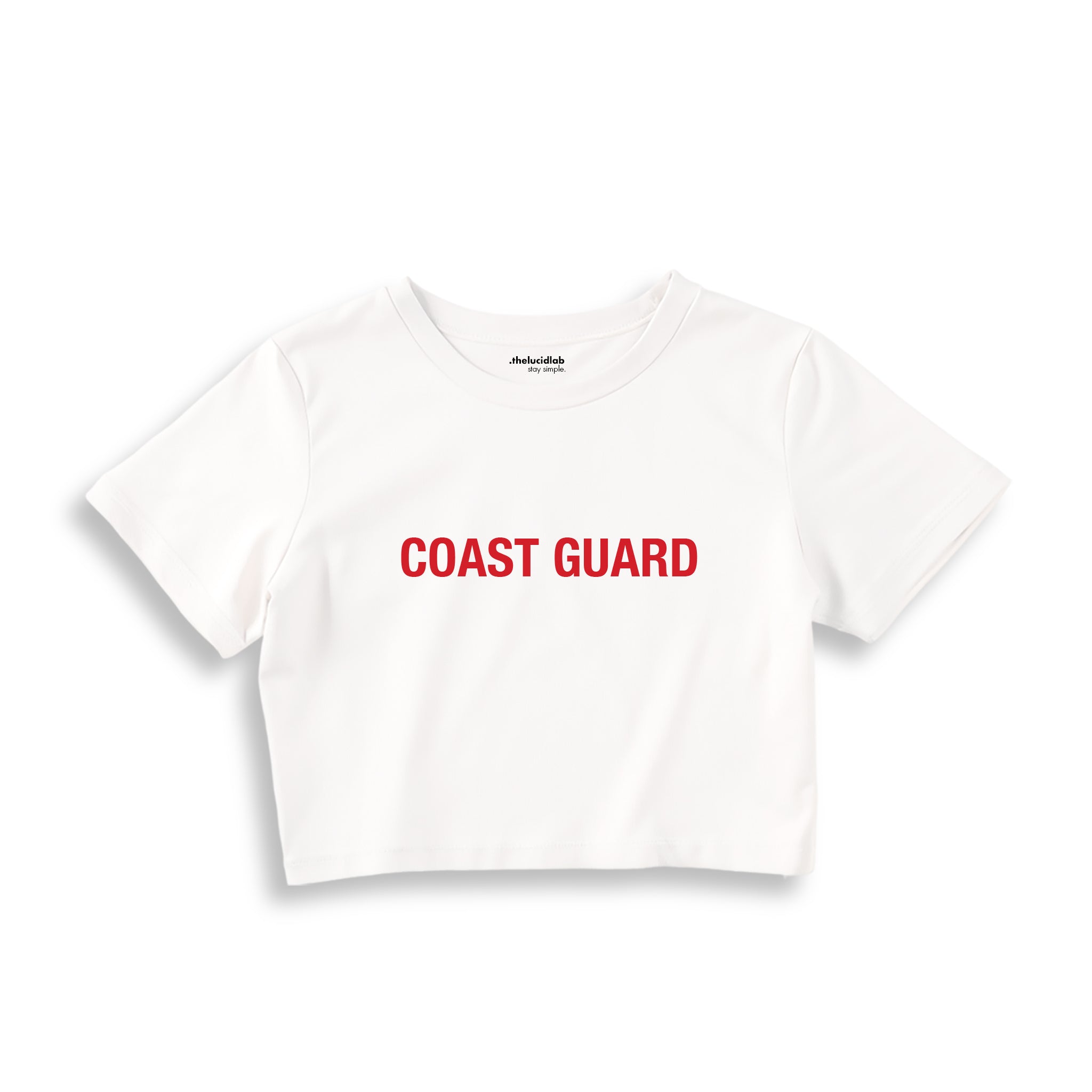 Coast Guard Crop Tişört - Beyaz - Ön Görünüm