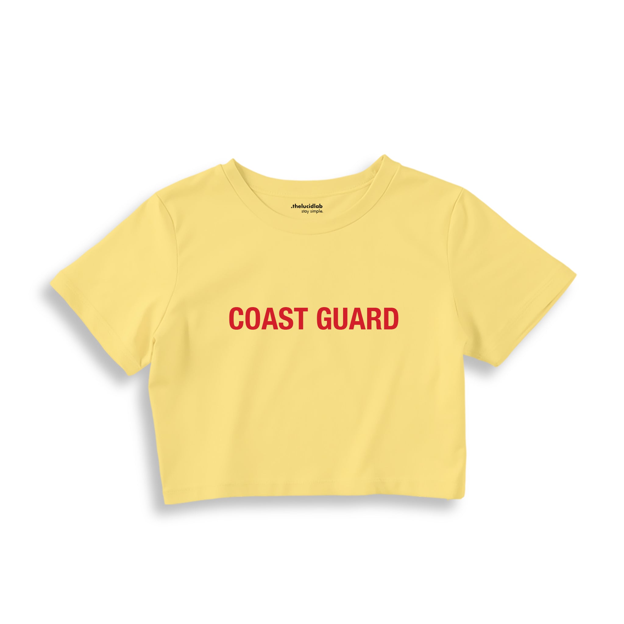 Coast Guard Crop Tişört - Sarı - Ön Görünüm
