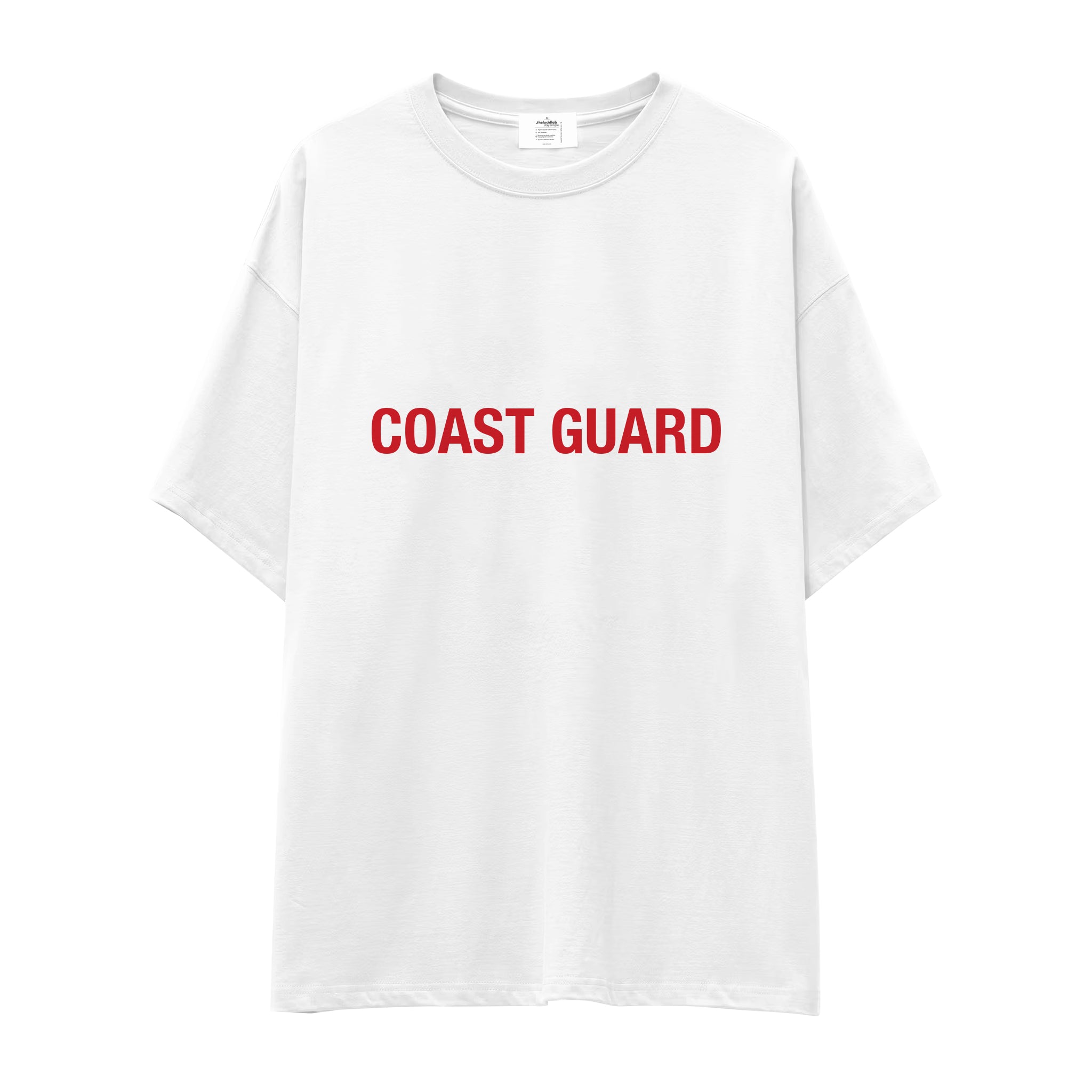 Coast Guard Oversize Tişört - Beyaz - Ön Görünüm