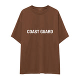 Coast Guard Oversize Tişört - Kahverengi - Ön Görünüm