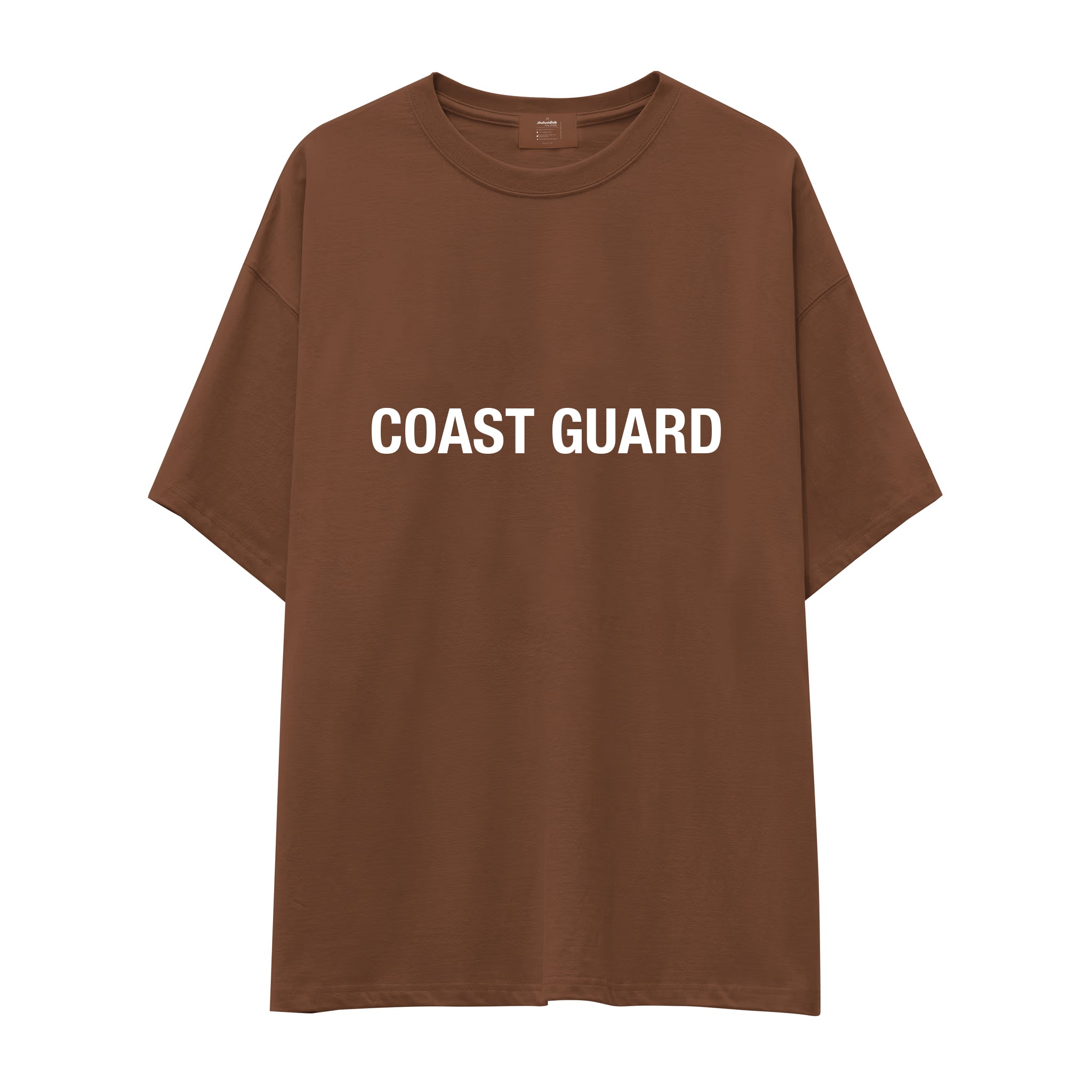 Coast Guard Oversize Tişört - Kahverengi - Ön Görünüm
