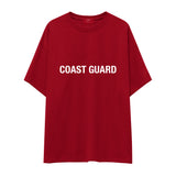 Coast Guard Oversize Tişört - Kırmızı - Ön Görünüm