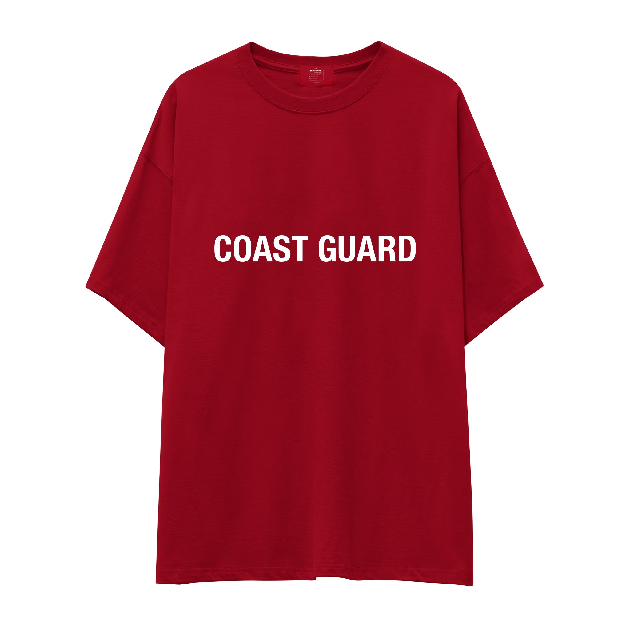 Coast Guard Oversize Tişört - Kırmızı - Ön Görünüm
